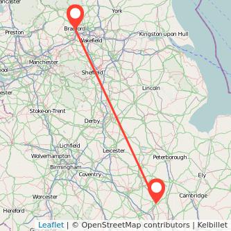 Bradford Bedford train map