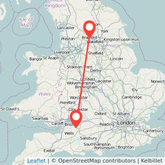 Bradford Bath train map