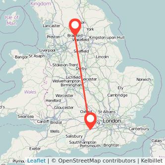 Bradford Basingstoke train map