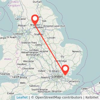 Bradford Basildon train map