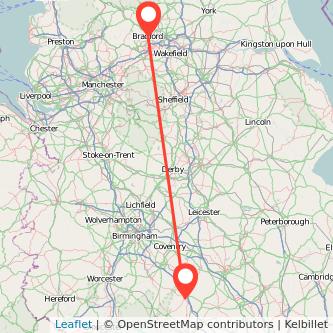 Bradford Banbury train map