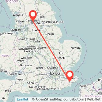 Bradford Ashford bus map