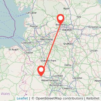 Bradford Telford train map