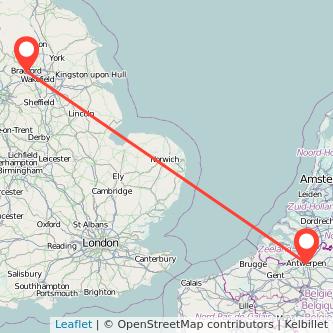 Bradford Antwerp bus map