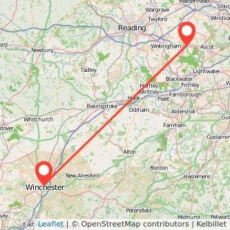 Bracknell Winchester train map