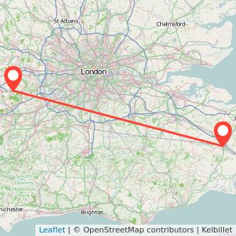 Bracknell Ashford train map