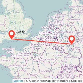 Bournemouth Frankfurt flight map