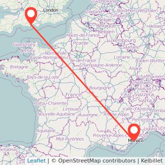 Bournemouth Nice flight map
