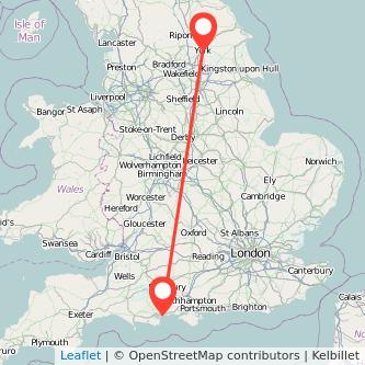 Bournemouth York train map