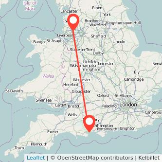 Bournemouth Wigan train map