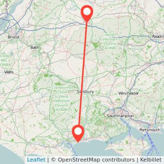 Bournemouth Swindon bus map