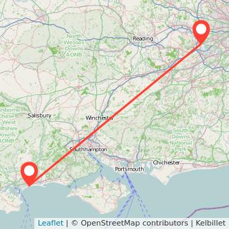 Bournemouth Staines train map