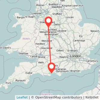 Bournemouth Stafford train map