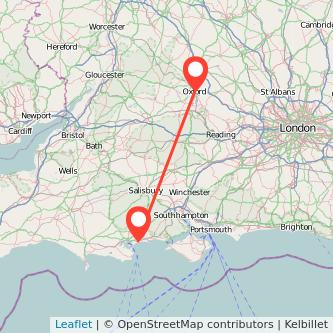 Bournemouth Oxford train map