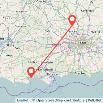 Bournemouth Luton bus map