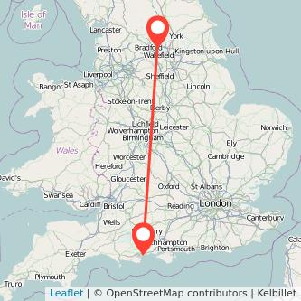 Bournemouth Leeds train map