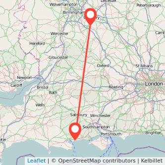 Bournemouth Leamington train map