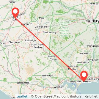 Bournemouth Castle Cary train map