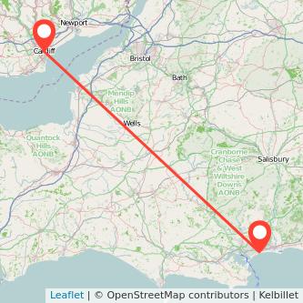 Bournemouth Cardiff train map
