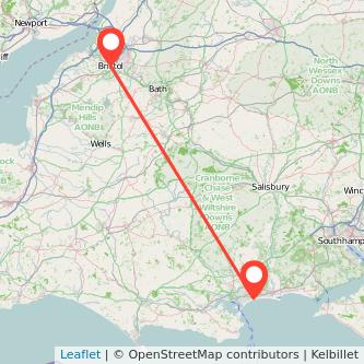 Bournemouth Bristol train map