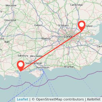 Bournemouth Brentwood bus map