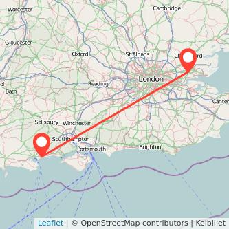 Bournemouth Basildon train map