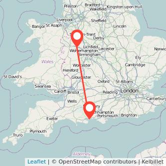 Bournemouth Telford train map