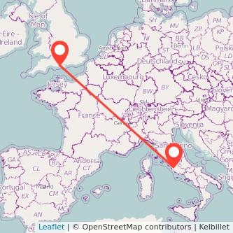 Bournemouth Rome flight map