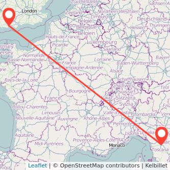 Bournemouth Florence flight map