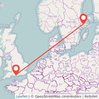 Bournemouth Stockholm flight map