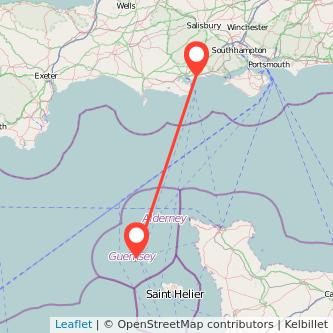 Bournemouth Guernsey flight map