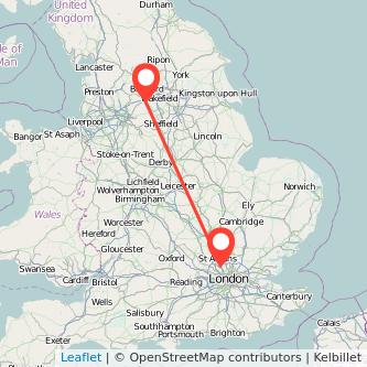 Borehamwood Huddersfield train map