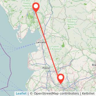 Bolton Windermere train map