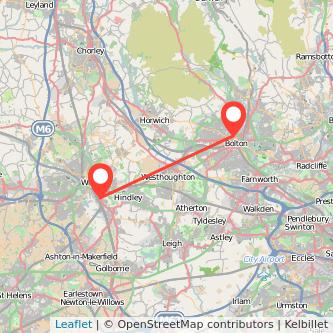 Bolton Wigan train map