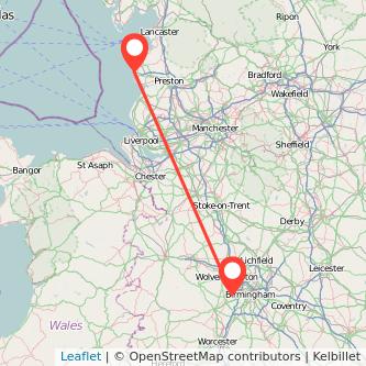 Blackpool Cradley Heath train map