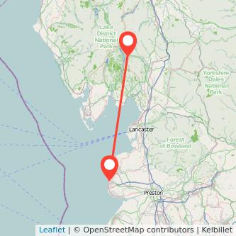 Blackpool Windermere train map