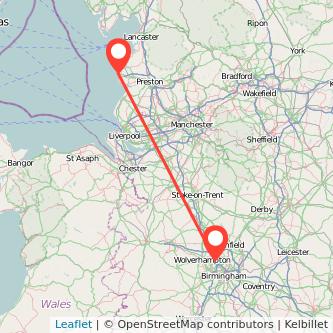 Blackpool Walsall bus map