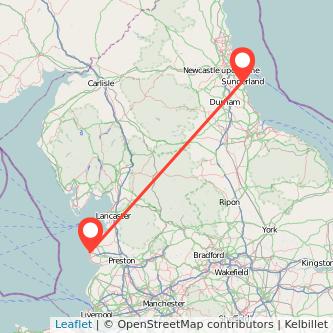 Blackpool Sunderland bus map