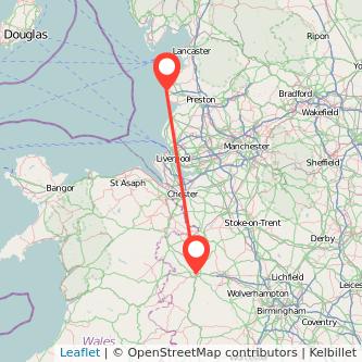 Blackpool Shrewsbury train map