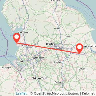 Blackpool Scunthorpe train map