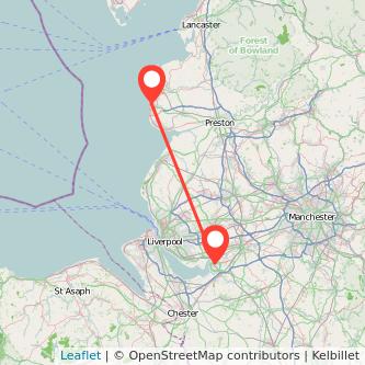 Blackpool Runcorn train map