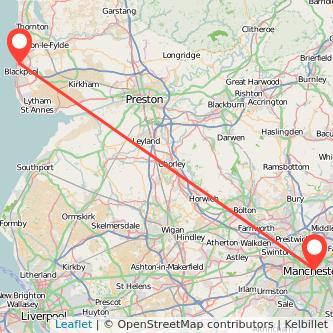 Blackpool Manchester train map