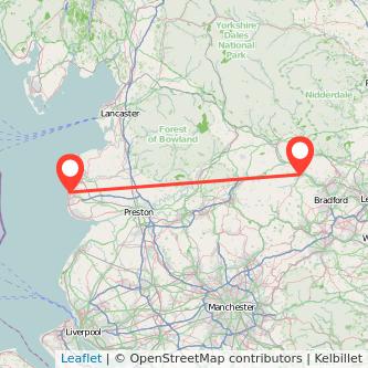 Blackpool Keighley train map