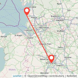 Blackpool Birmingham train map