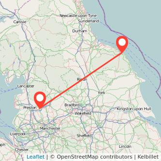 Blackburn Whitby train map