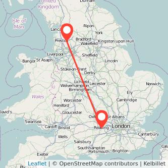 Blackburn Reading train map