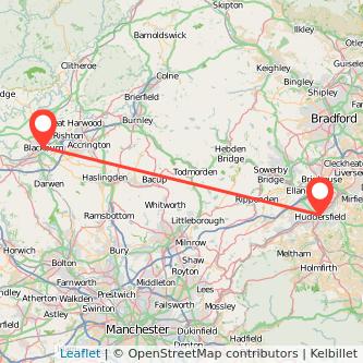 Blackburn Huddersfield train map
