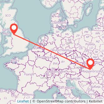 Blackburn Budapest train map