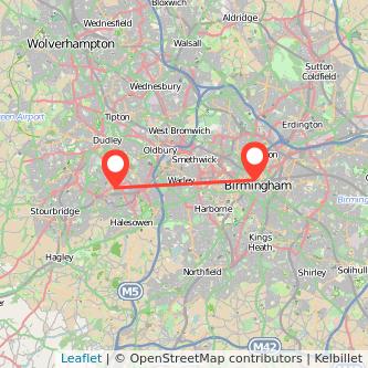 Birmingham Cradley Heath train map