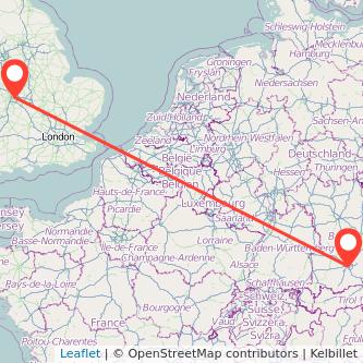 Birmingham Munich train map